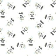 Navy Baby bear animals seamless Pattern N2