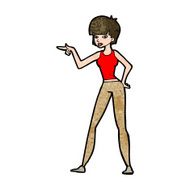 cartoon woman pointing N327