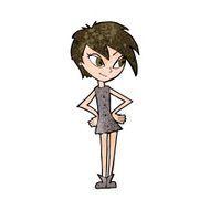 Cartoon Girl With Hands On Hips N30