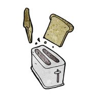cartoon toaster spitting out bread N14
