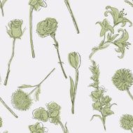 Vector Seamless Pattern of Flowers N10