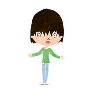 cartoon woman shrugging shoulders N727