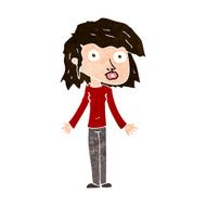 cartoon girl shrugging shoulders N44