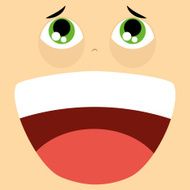 Funny Cartoon Character Face Illustration Editable N23