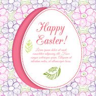 Easter egg on flowers background