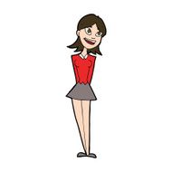 cartoon happy woman N395