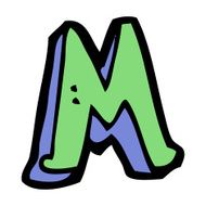 Cartoon Letter M N24