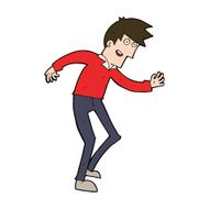 cartoon happy man dancing N52