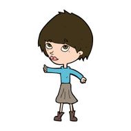 cartoon woman giving thumbs up symbol N101