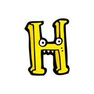 Cartoon Letter H N26