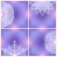 Set Of Backgrounds With Lacy Patterns