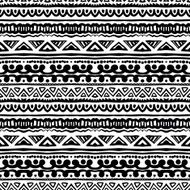 Striped ethnic pattern in black and white