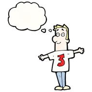 cartoon man in shirt number three N4
