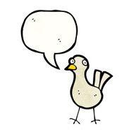 cartoon bird with speech bubble N412