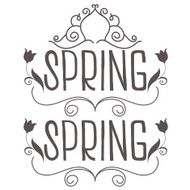 Set spring typography Isolated on white background