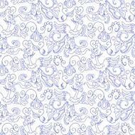 Birds monochrome Seamless Pattern