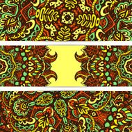Ethnic pattern vector card set