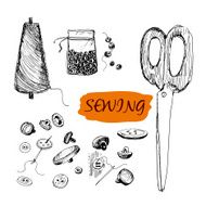 Sewing Set of illustrations