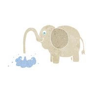 cartoon elephant squirting water N30