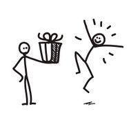 Funny characters making presents N4