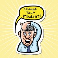 cartoon motivation sticker - change your mindset