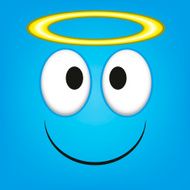 Vector Cute Cartoon Blue Angel Face N2