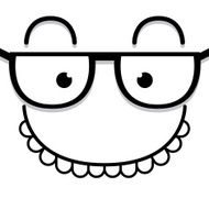 Vector Cute Cartoon White Face With Glasses
