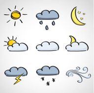 Ink style sketch set - weather icons N2