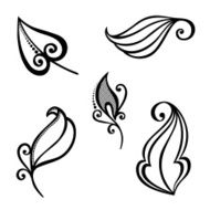 Original Decorative Leaf with Ornament (Vector) N2