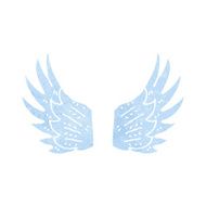 retro cartoon angel wings N4