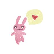retro cartoon pink rabbit N8