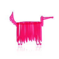 Funny dog pink with long wool for your design