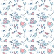 Doodle Valentine&#039;s day seamless texture N6