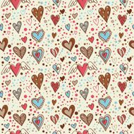 Cute doodle hearts seamless wallpaper N3