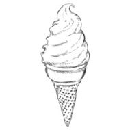 vector sketch illustration - ice cream cone N2