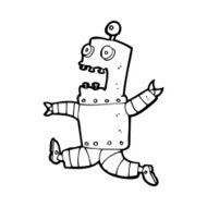 cartoon terrified robot N13