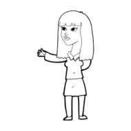 cartoon woman gesturing to show something N30