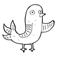 cartoon waving bird N30