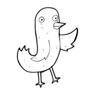 funny cartoon bird N270
