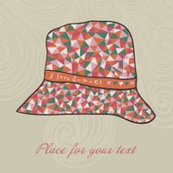 fashion hat made of triangles fabric I love summer