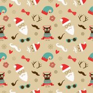 Christmas Hipster Retro Seamless Pattern
