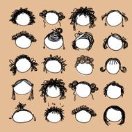 Set of female hairstyles for your design