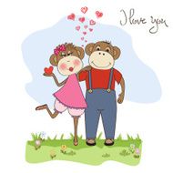 monkeys couple in love N14