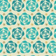 Decorative seamless pattern with blue roses
