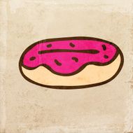 Donut on Grunge Background