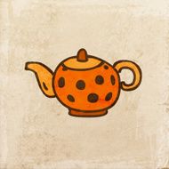 Teapot on Grunge Background