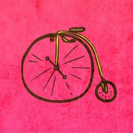 Antique Bicycle on Grunge Background