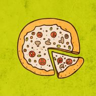 Pizza on Grunge Background