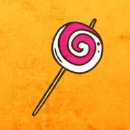 Lollipop on Grunge Background