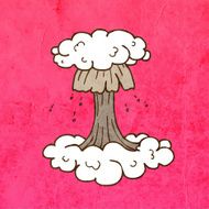 Mushroom Cloud on Grunge Background